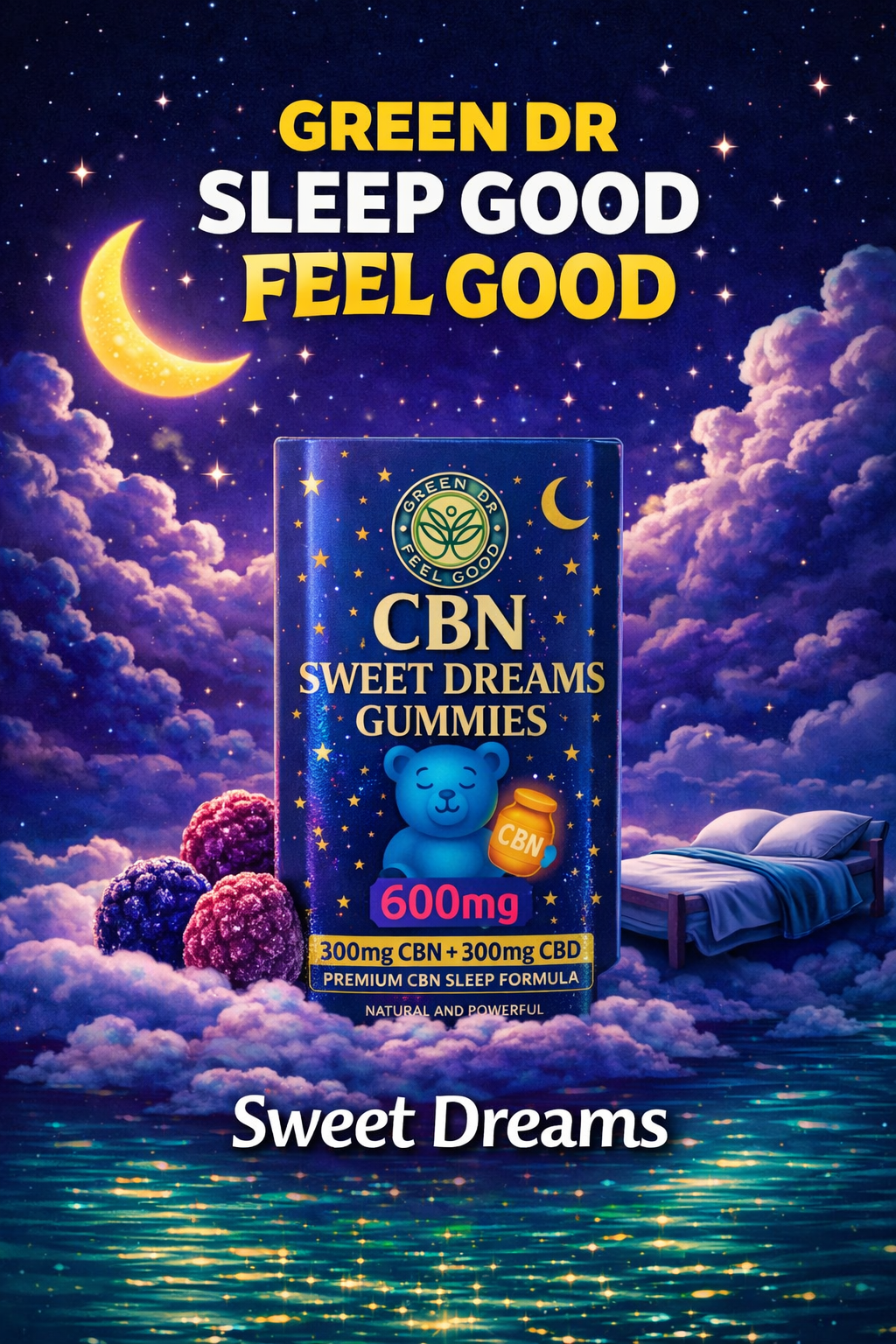 CRDB 50% リキッド 1ml 7本/CBGCBN睡眠H4CBHハシシ不眠 CBN + CBD Sweet Dreams Gummies - Deep, Restorative Sleep Support