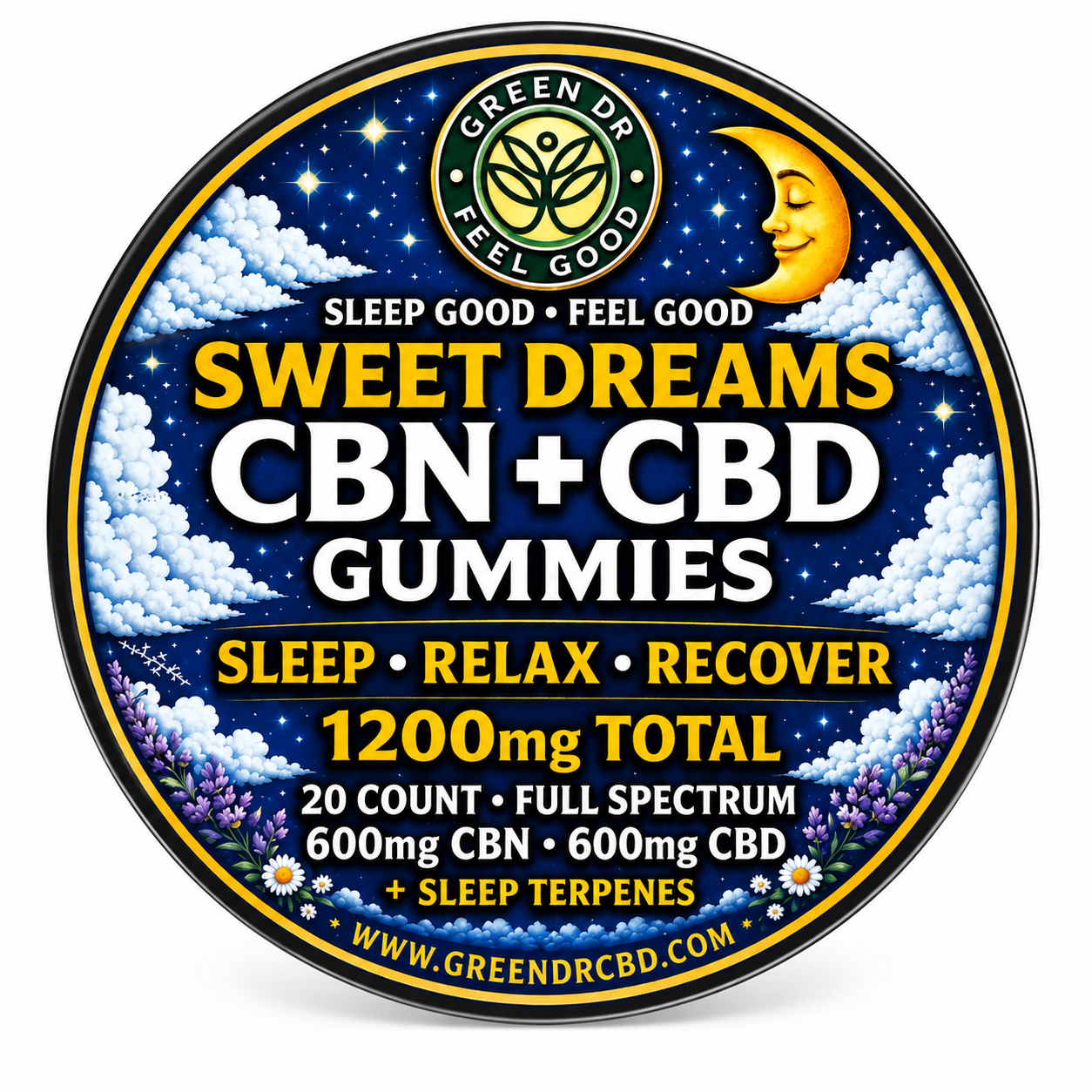 CBN + CBD Sweet Dreams Gummies - Deep, Restorative Sleep Support