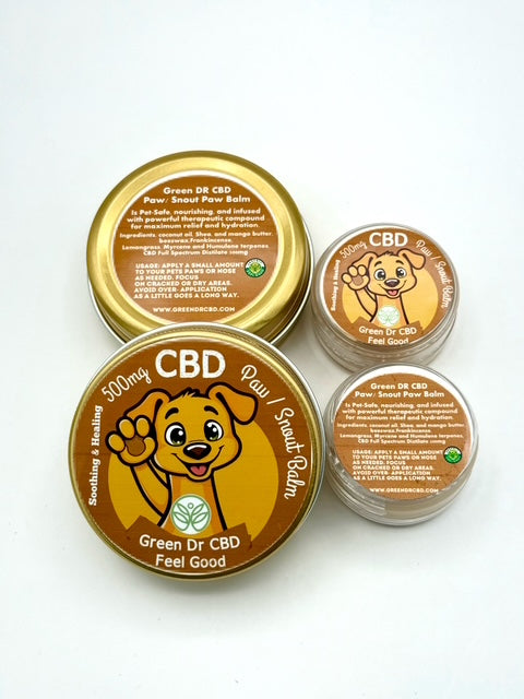 Full Spectrum CBD Paw & Nose Balm - Soothing Relief for Dry, Cracked Skin (500 mg) - The Original Green DR CBD