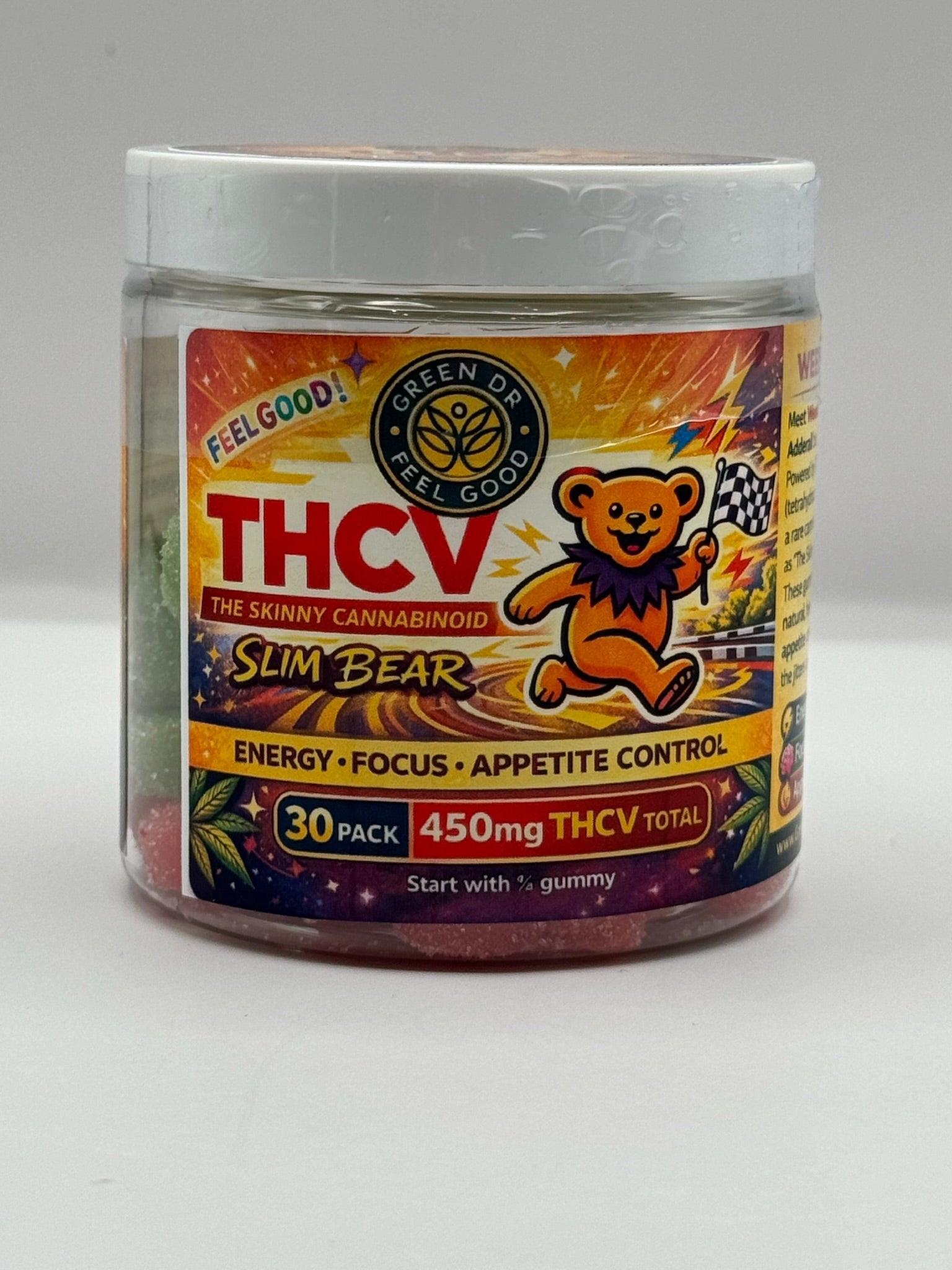 Green DR CBD THCV Reduce Cravings Weight Loss Gummies For Energy Focus and Appetite Control