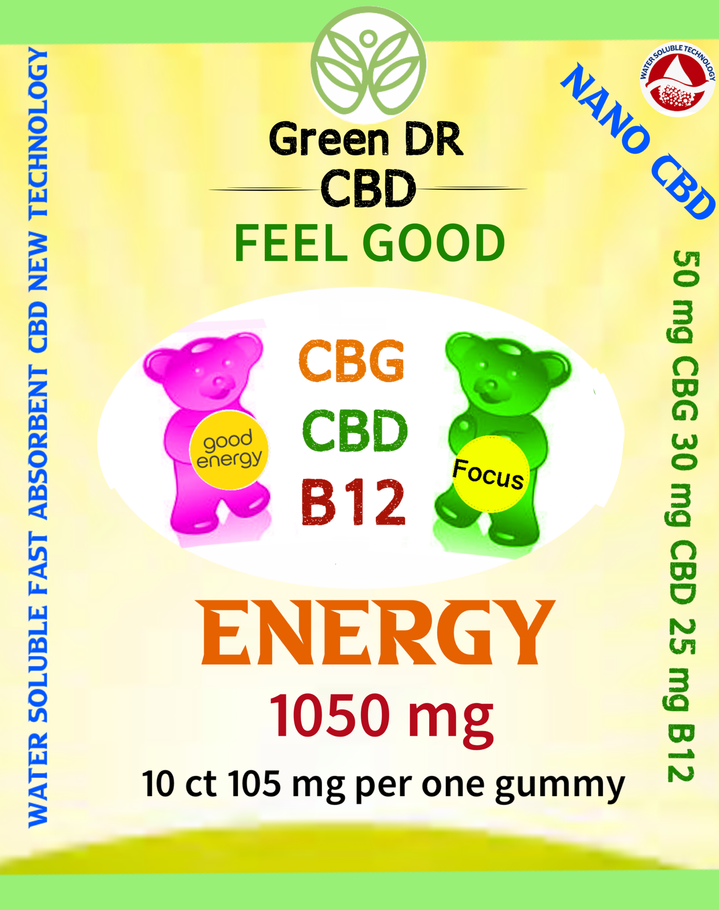CBD Energy Gummy Bears - The Original Green DR CBD