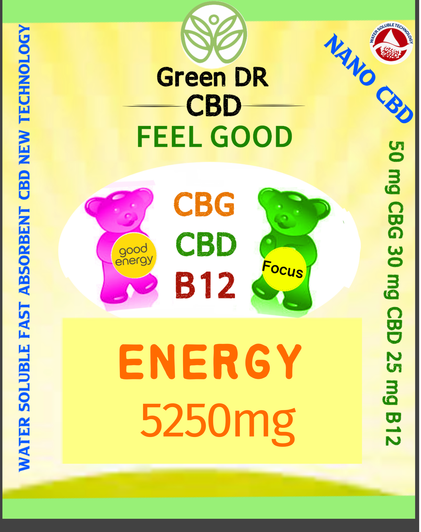 CBD Energy Gummy Bears - The Original Green DR CBD