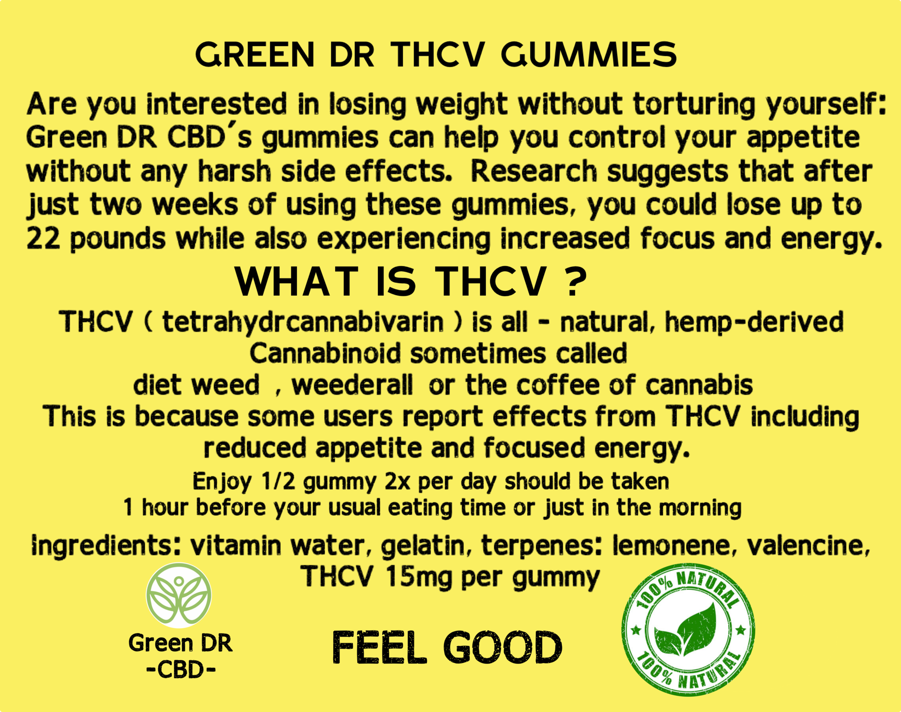 Best THCV gummies Green DR SLIM BEAR 15mg THCV per gummy - The Original Green DR CBD