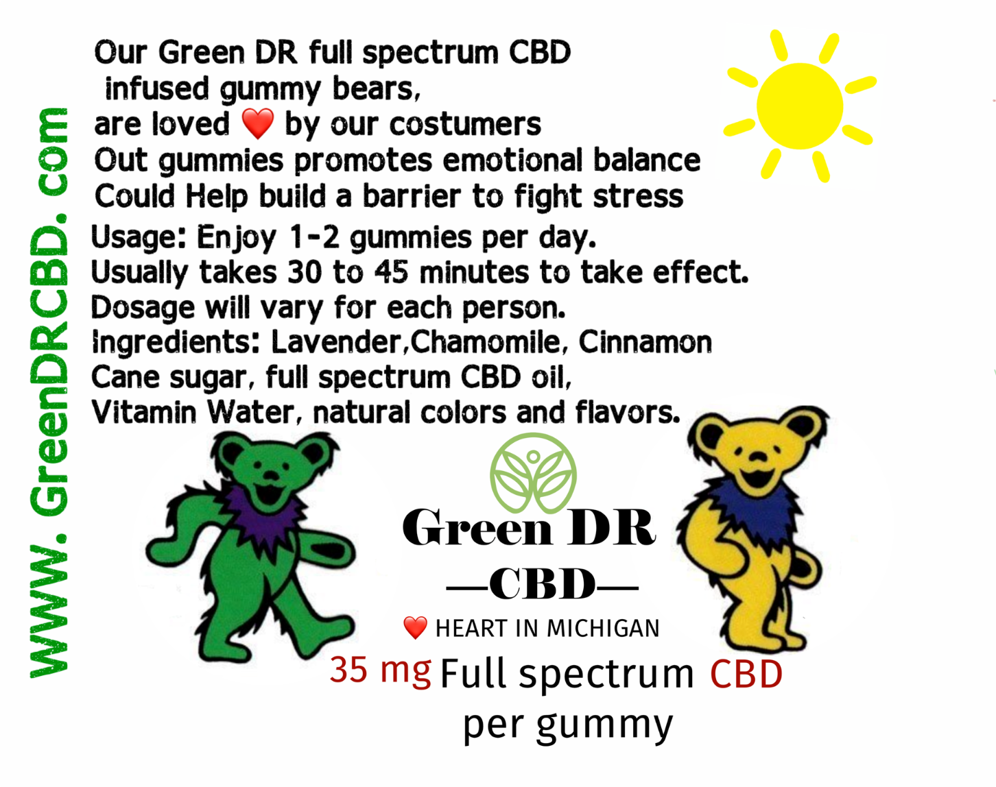 Green DR CBD FEEL GOOD gummies - The Original Green DR CBD