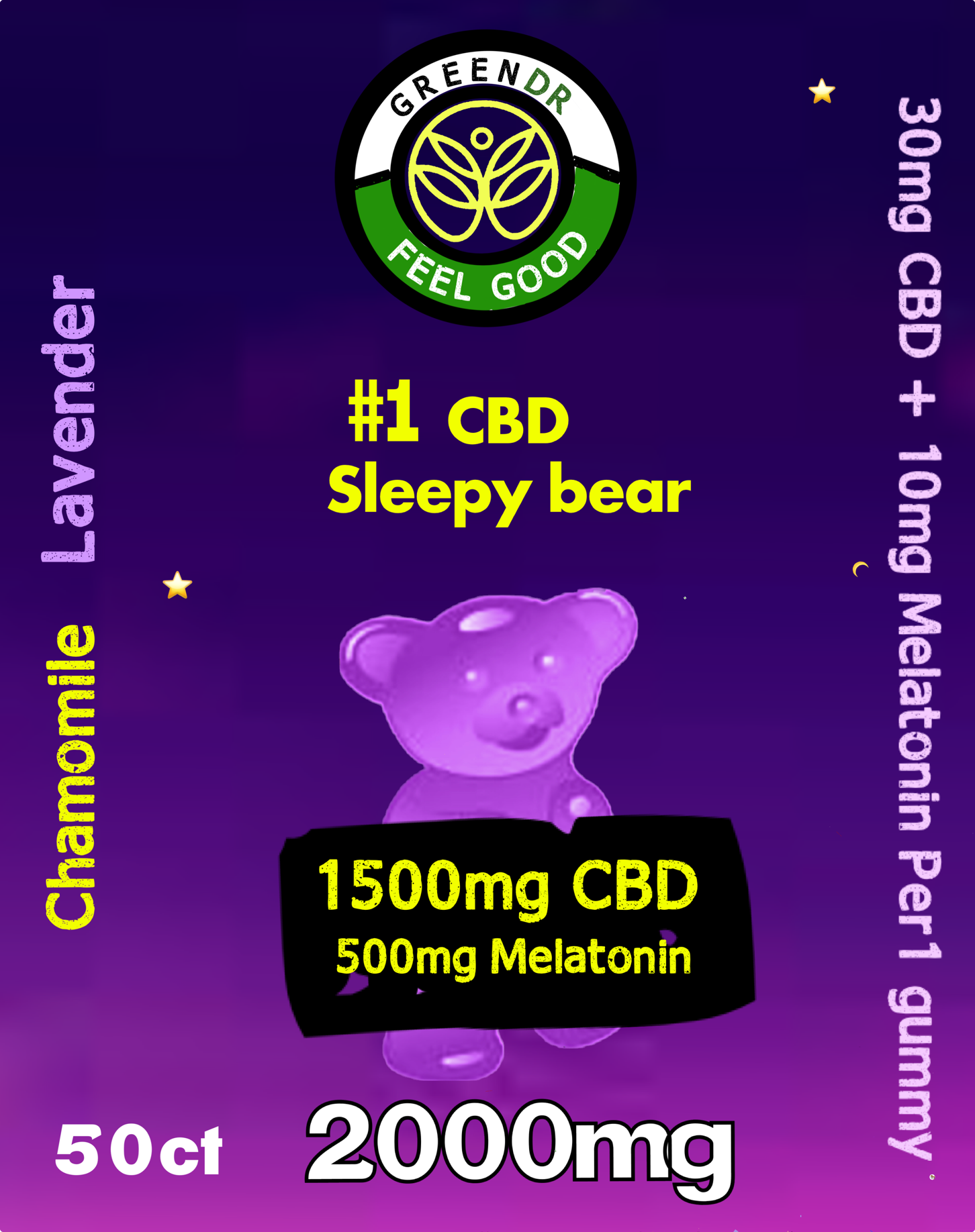Green DR CBD Sleepy gummy Bears our BEST SELLER - The Original Green DR CBD