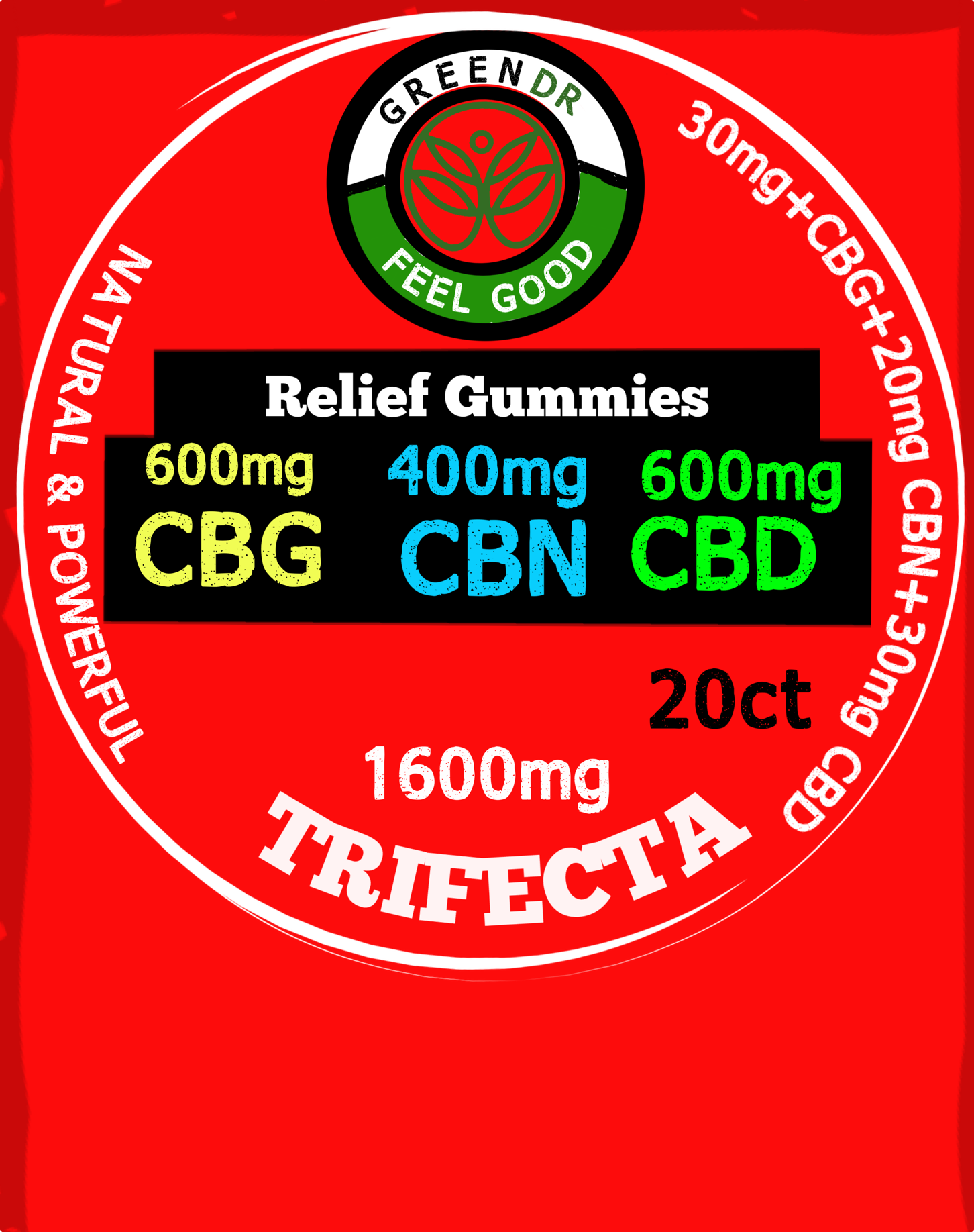 Trifecta CBD Pain Gummy Bears - The Original Green DR CBD