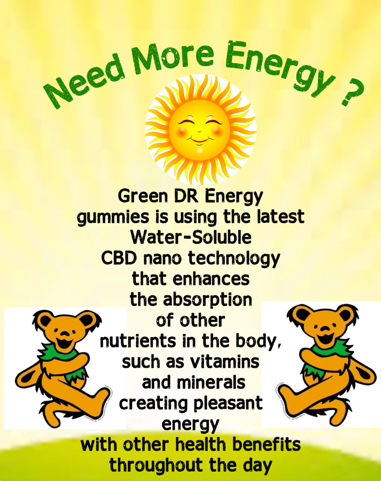 CBD Energy Gummy Bears - The Original Green DR CBD