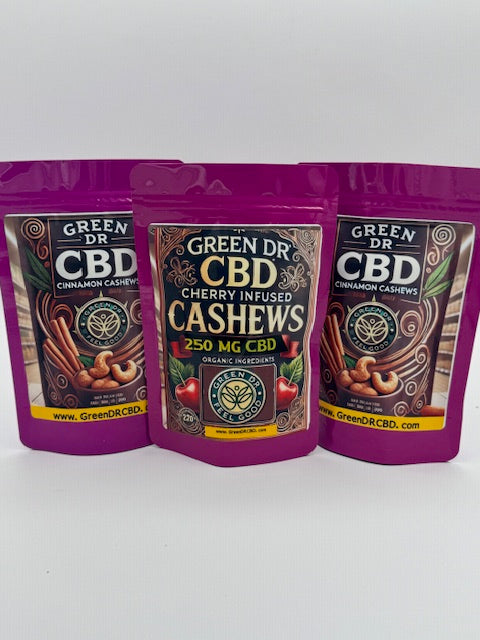 Full Spectrum CBD Cashews - Cinnamon and Cherry 250mg from Green DR. CBD