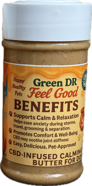 Green DR Feel Good – Calming CBD Peanut Butter for Dogs 1000mg full spectrum CBD