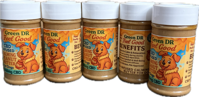 Green DR Feel Good – Calming CBD Peanut Butter for Dogs 1000mg full spectrum CBD