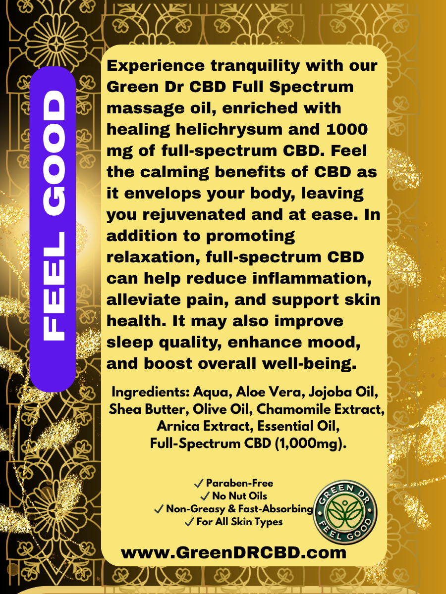 CBD Massage Oil (1000mg) - The Original Green DR CBD