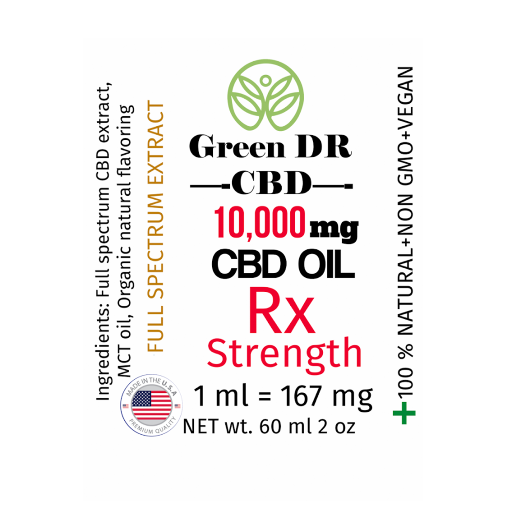 CBD Tincture (10,000mg) high potency CBD - The Original Green DR CBD