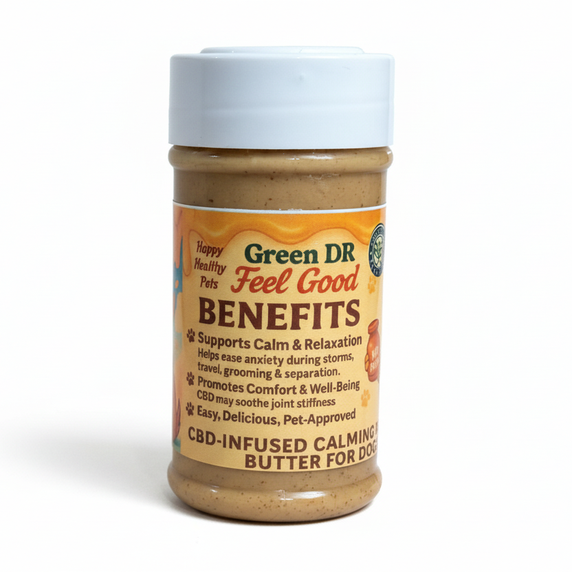 CBD Dog Peanut Butter for Anxiety and Joint Relief 1000mg Full Spectrum  Green DR CBD