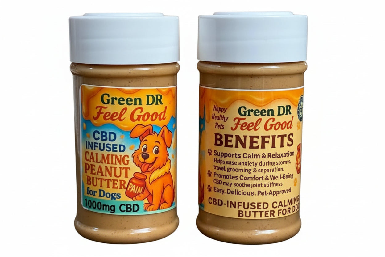 Green DR Feel Good – Calming CBD Peanut Butter for Dogs 1000mg full spectrum CBD - The Original Green DR CBD