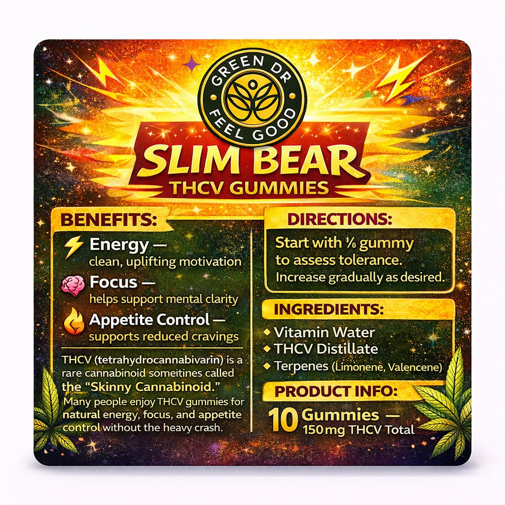 Green DR CBD THCV Reduce Cravings Weight Loss Gummies For Energy Focus and Appetite Control