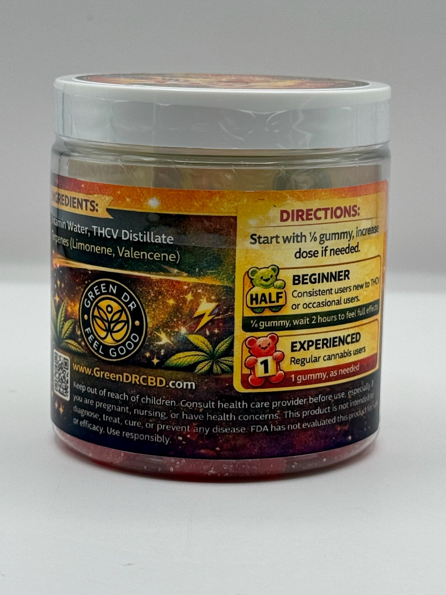 Green DR CBD THCV Reduce Cravings Weight Loss Gummies For Energy Focus and Appetite Control