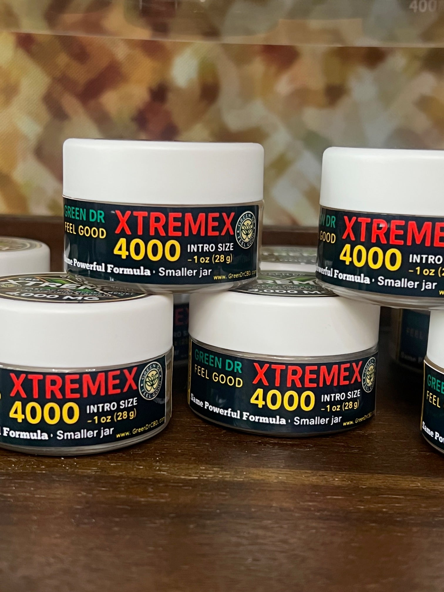 Powerful CBD pain relief balm XtremeX 4000mg intro jar collection by Green DR