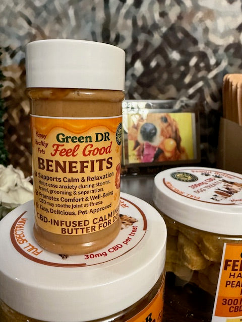 Green DR Feel Good – Calming CBD Peanut Butter for Dogs 1000mg full spectrum CBD
