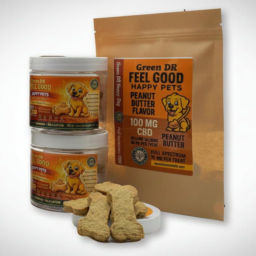  CBD Dog Treats with Peanut Butter for Anxiety and Joint Relief Green DR CBD