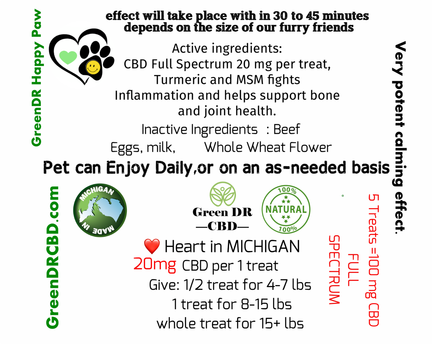 CBD Dog Treats (100 mg) - The Original Green DR CBD