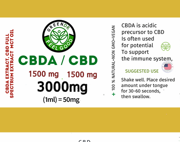 CBDA/CBD Tincture 3000mg Immune Health Support