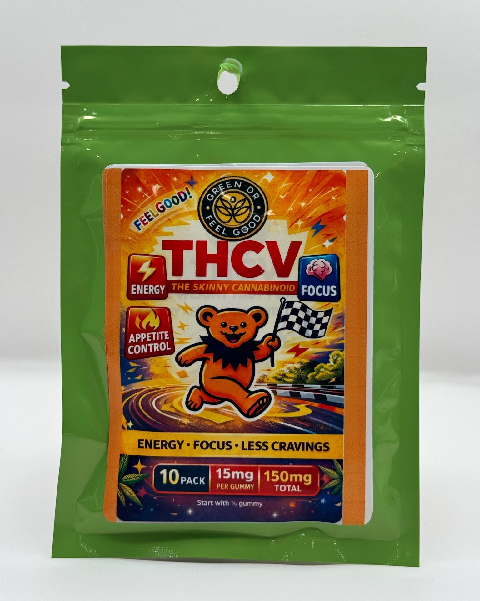 Green DR CBD THCV Reduce Cravings Weight Loss Gummies For Energy Focus and Appetite Control