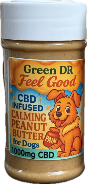 Green DR Feel Good – Calming CBD Peanut Butter for Dogs 1000mg full spectrum CBD