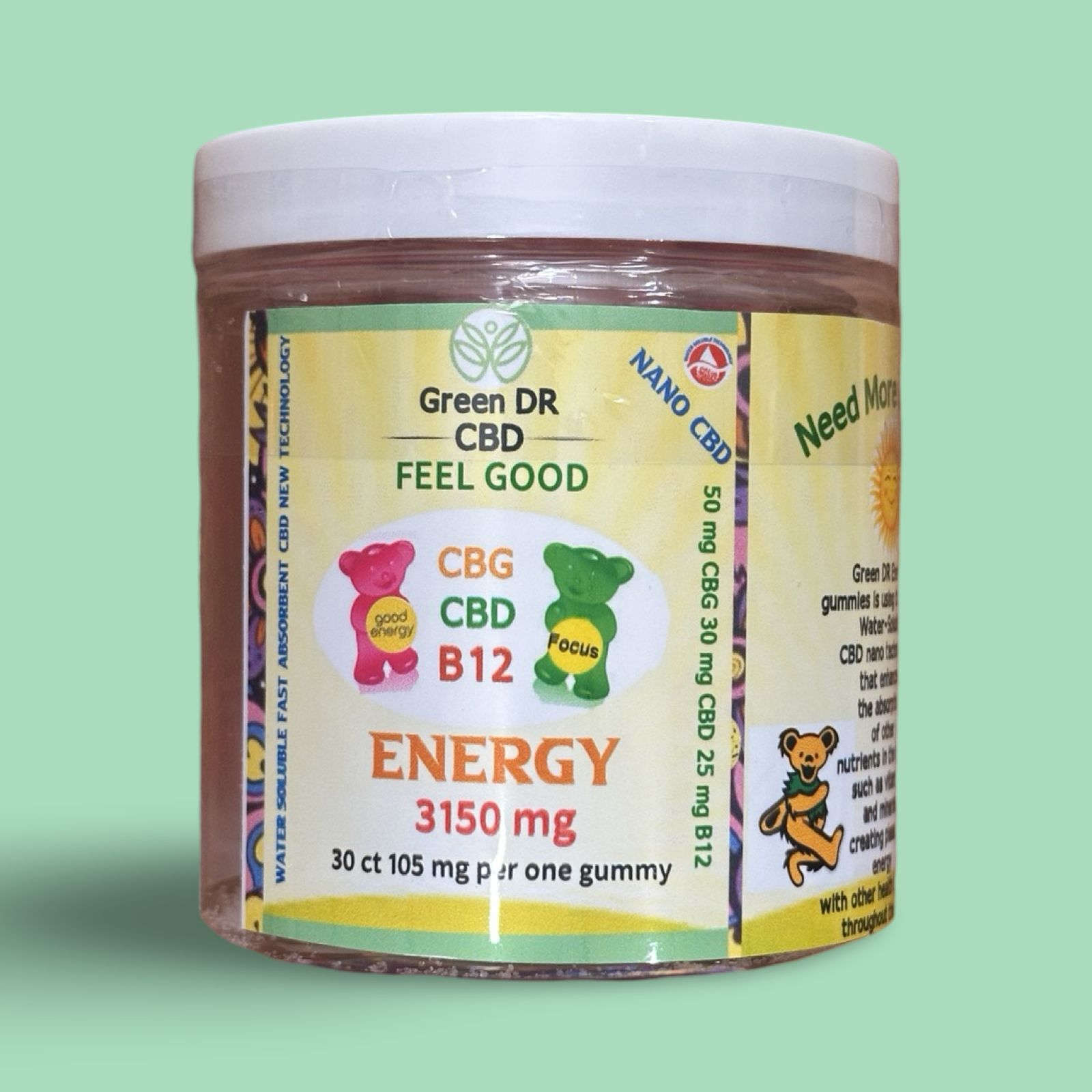 CBD Energy Gummy Bears - The Original Green DR CBD
